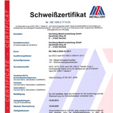 Schweißfachbetrieb EN 1090 Kirchberg Metallverarbeitung GmbH
